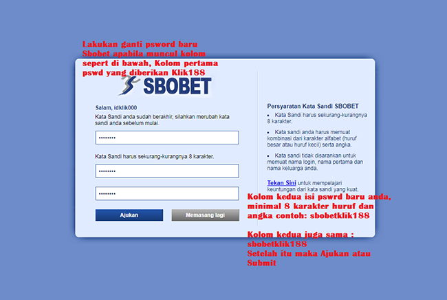 cara ganti pasword casino